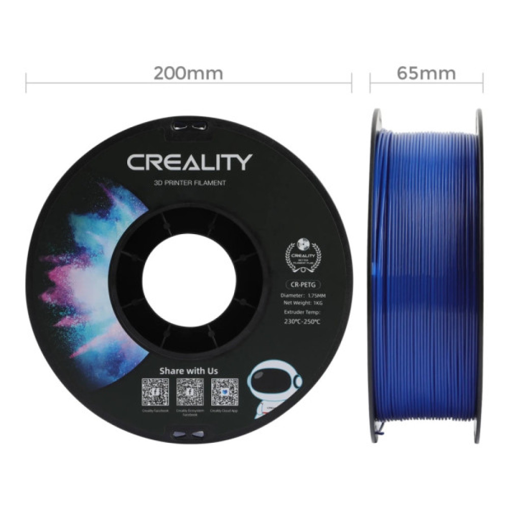 Пластик для 3D-принтера Creality PETG 1.75мм, blue, 1кг (3301030032)