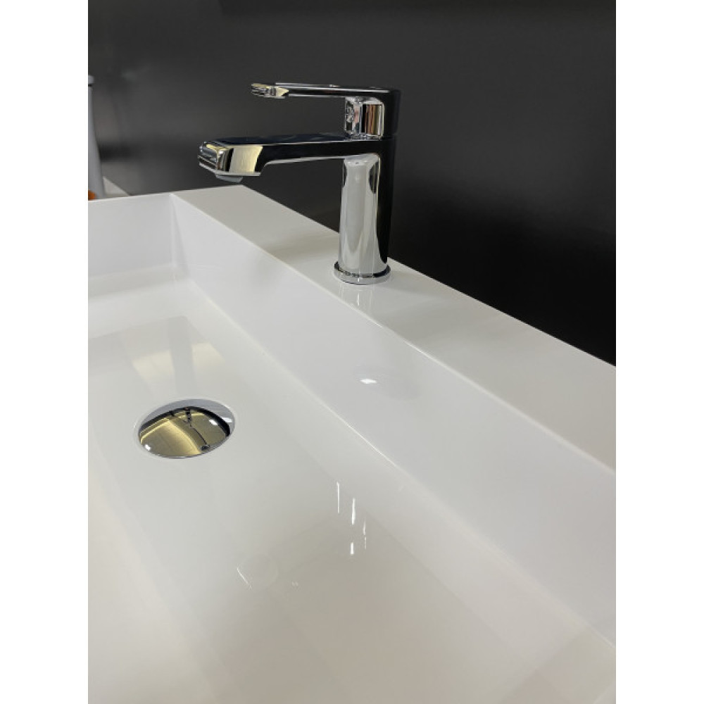 Раковина, умивальник Adamant SLENDER, штучний камінь, прямокут., з отвором для змішувача, без переливу, 605x405x120мм, накладний, білий