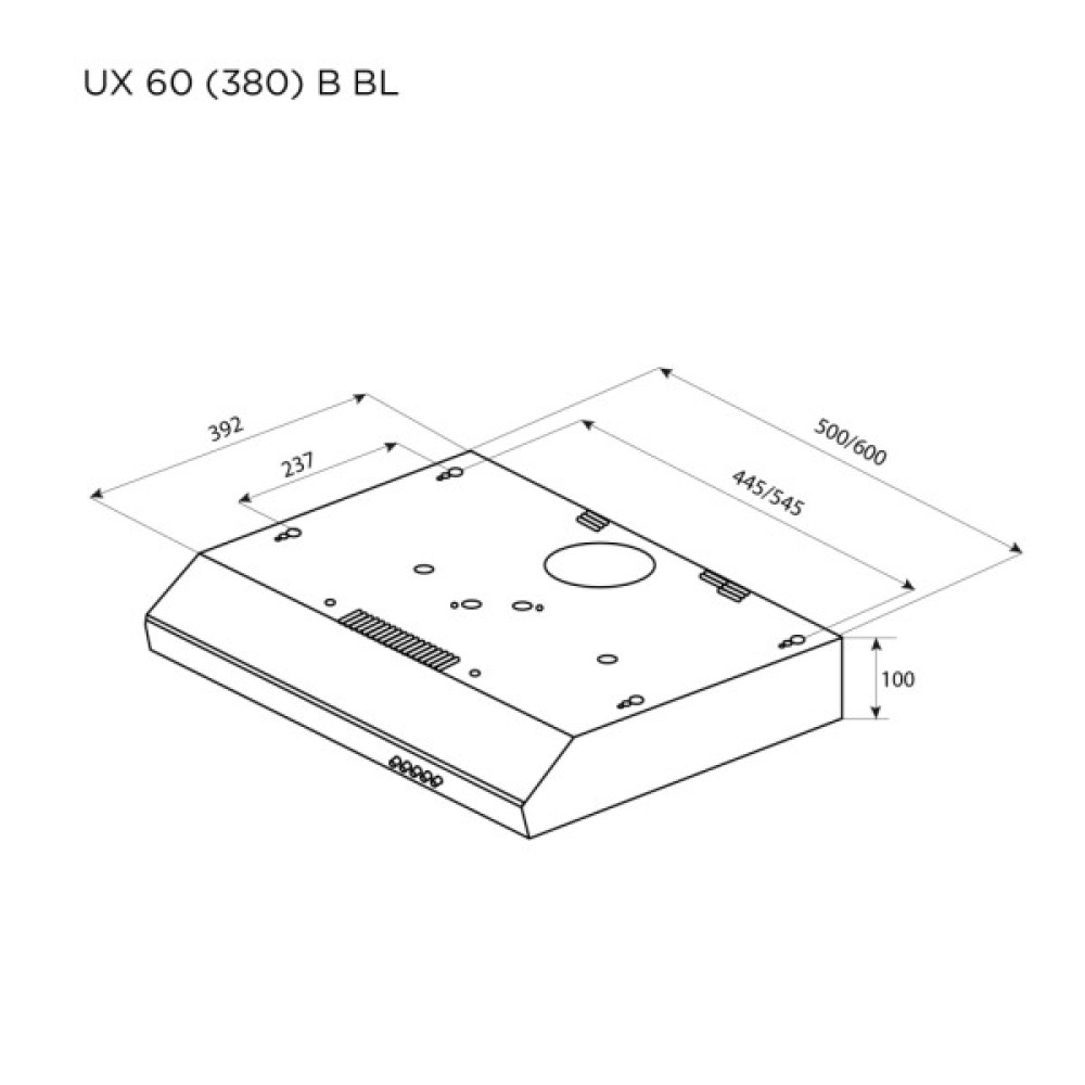 Витяжка кухонна Pyramida UX 60 (380) B BL