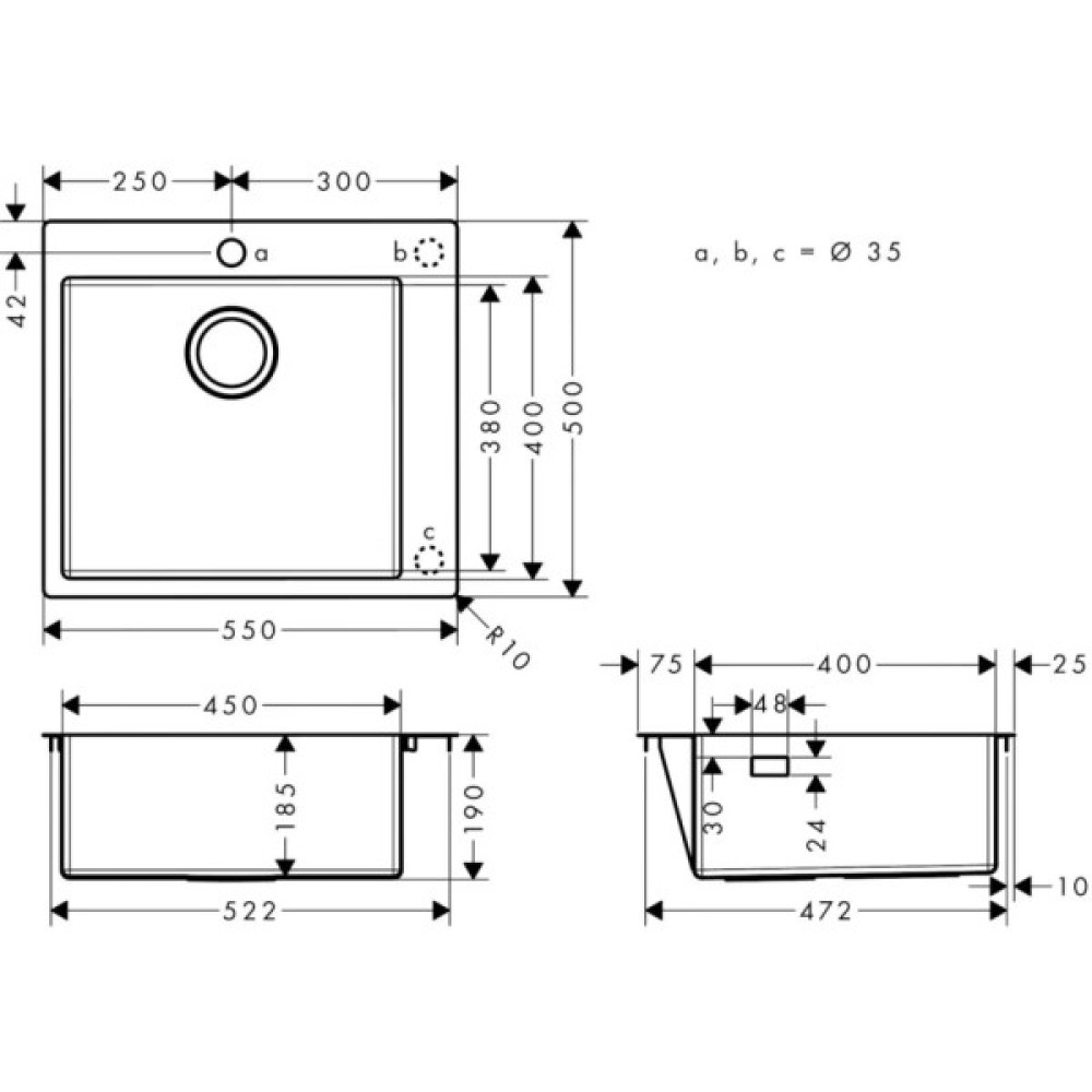 Мийка кухонна Hansgrohe Combi S71 (43301801)