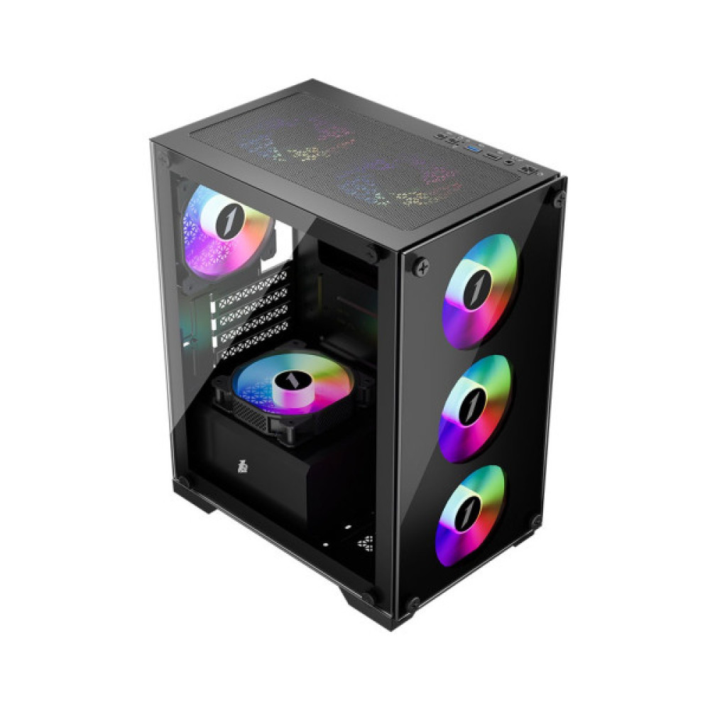 Корпус для ПК 1stPlayer X2-M-BK-4F1-PS-600FK-EU