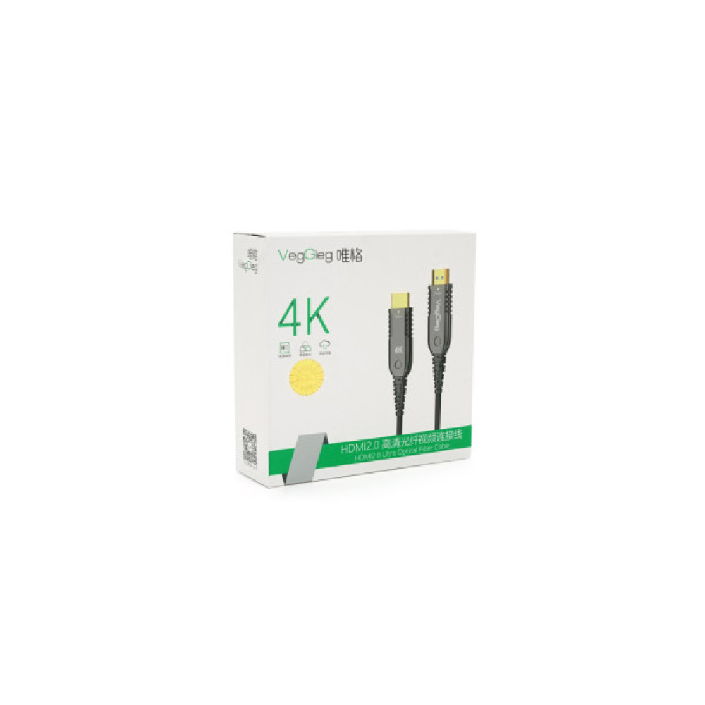 Кабель мультимедійний HDMI M to HDMI M 12.0m V2.0 4K UHD black VEGGIEG (YT-HDMI(M)/(M)HA-12/19717)
