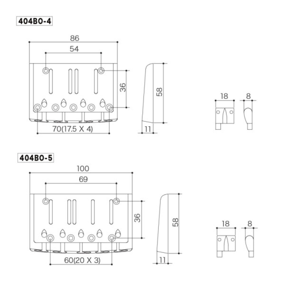 Бридж для гітари Gotoh 404BO-5 C