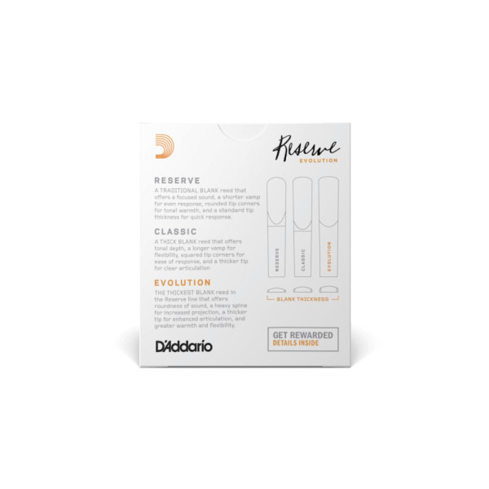 Тростина для кларнета D'Addario Reserve Evolution Bb Clarinet #3.5+ - 10 Pack (DCE10355)