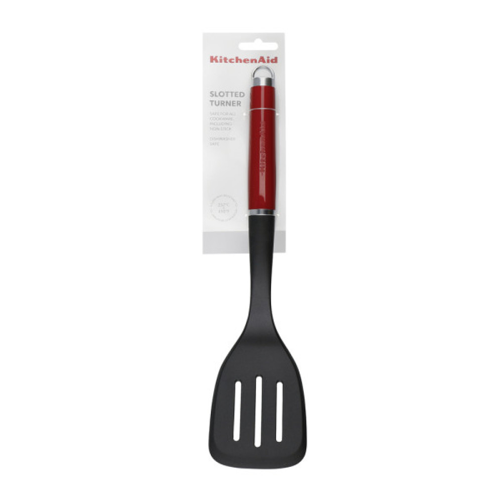 Лопатка кухонна KitchenAid Coreline з прорізами, 35,6 см, червоний (KAG002OHERE)