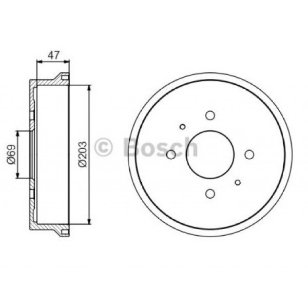 Гальмівний барабан Bosch 0 986 477 235 Гальмівний барабан Bosch 0 986 477 235