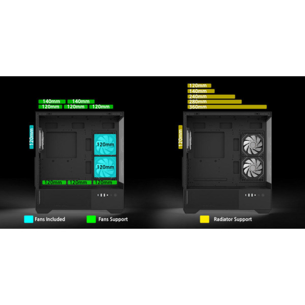 Корпус Zalman Chronix V2 без БЖ, 1xUSB3.0, 1xUSB2.0, 1x Type C, 2x120мм ARGB Reverse,  4x120мм ARGB, VGA 410мм, LCS ready, TG Side/Front Panel, ATX, чорний