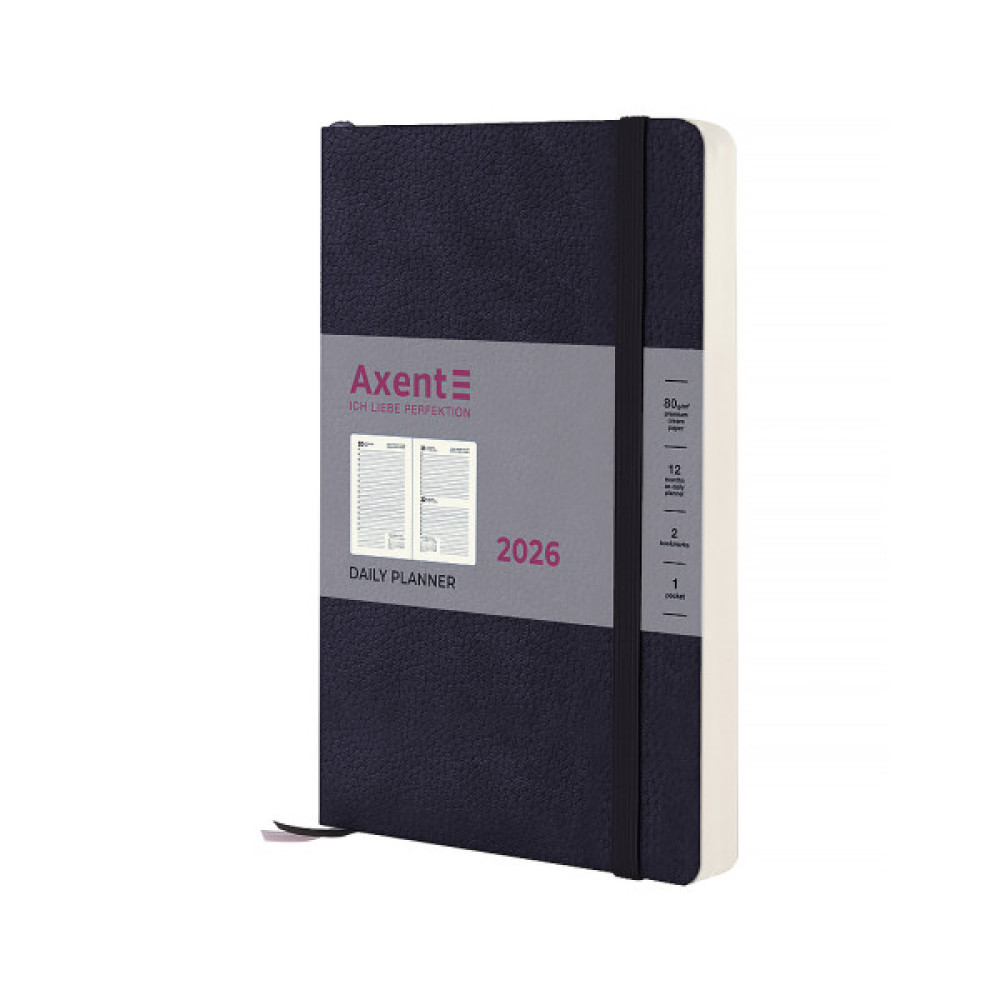 Тижневик Axent датований 2026 Partner Soft Skin, 145х210, синій (8810-26-02-A)