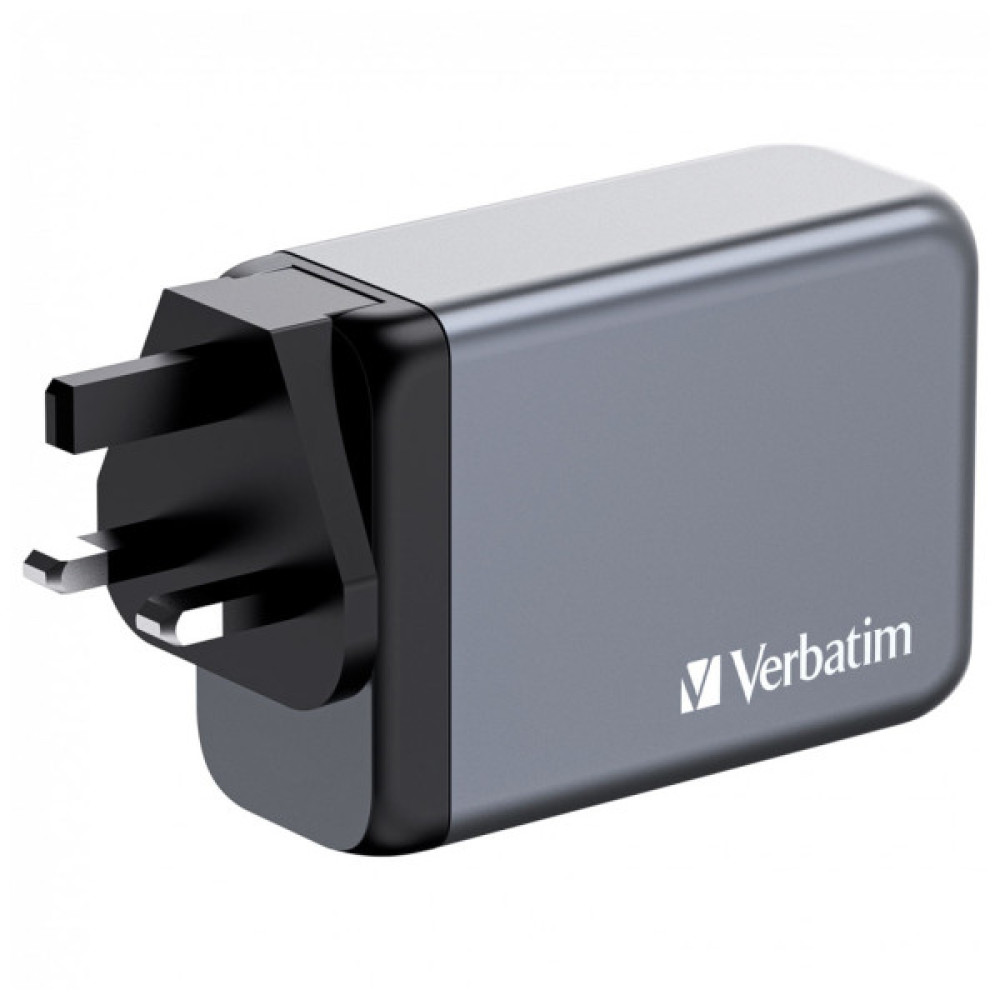 Зарядний пристрій Verbatim GaN 240 W 4 ports (USB-C-140 W,USB-C-100 W,USB-C-65 W /USB-A -3.0) (32205)
