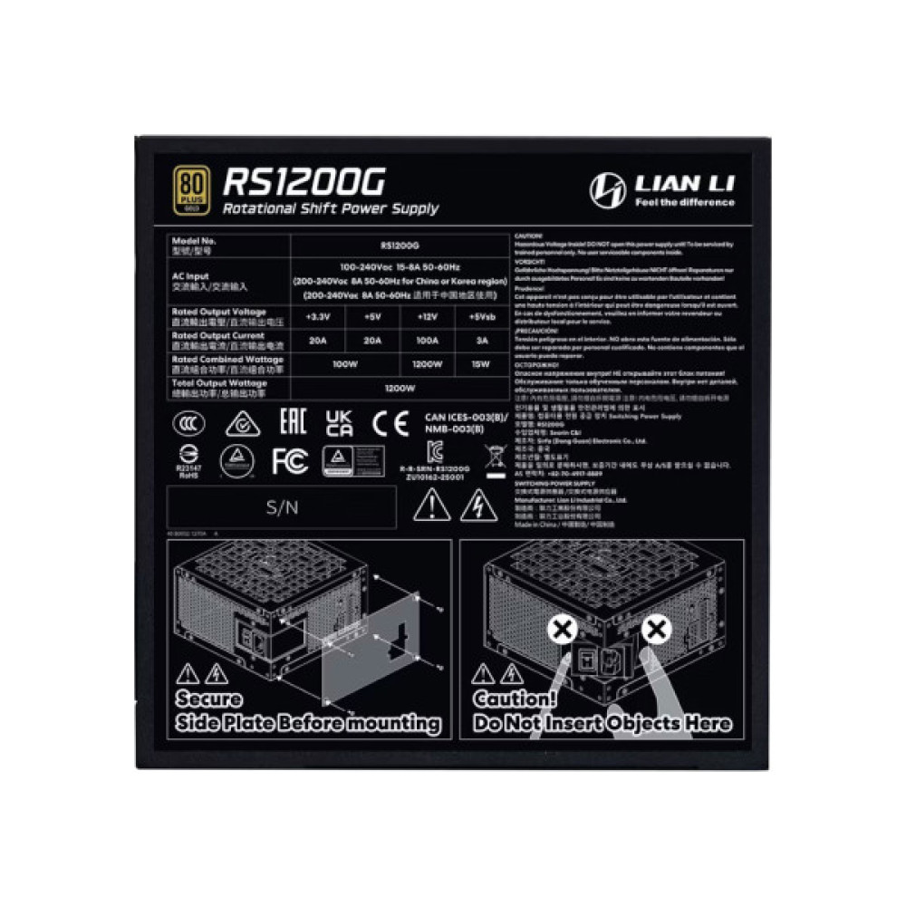 Блок живлення Lian Li 1200W RS Gold (G9P.RS1200G.BH00.EU)