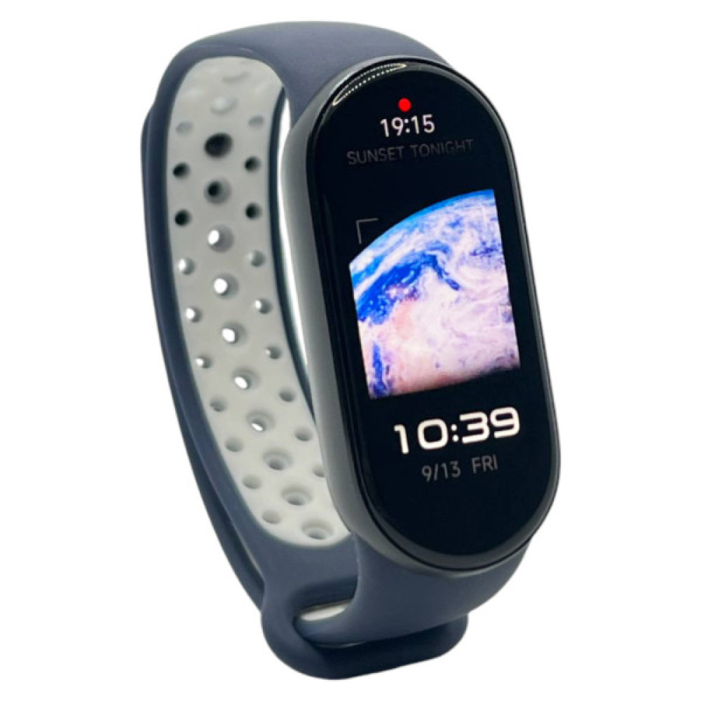 Ремінець до фітнес браслета BeCover Vents Style для Xiaomi Mi Smart Band 9 Blue-White (711987)