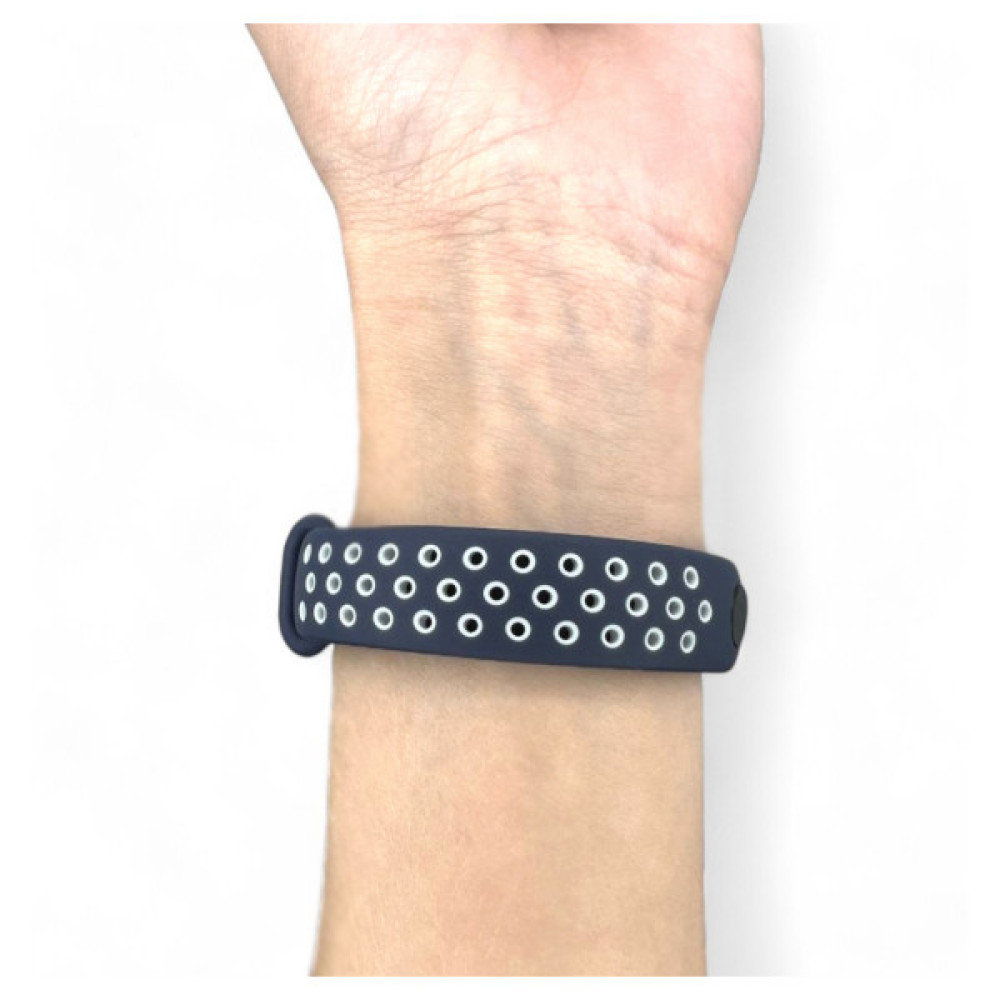 Ремінець до фітнес браслета BeCover Vents Style для Xiaomi Mi Smart Band 9 Blue-White (711987)