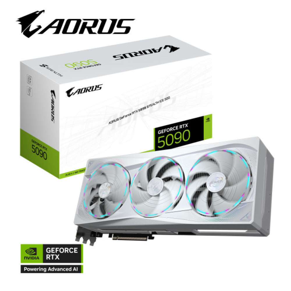 Відеокарта GIGABYTE GeForce RTX 5090 32GB GDDR7 AORUS STEALTH ICE