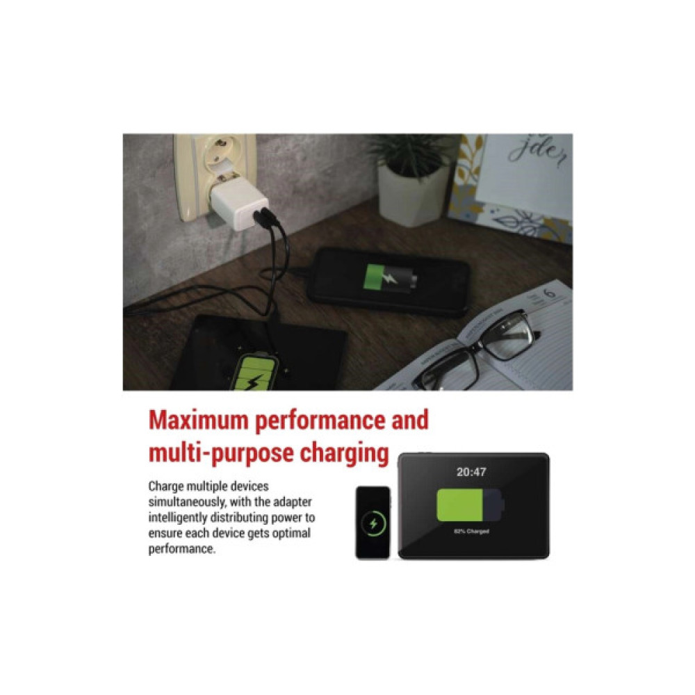 Зарядний пристрій EMOS V03G35 2xUSB-C 35W GaN (V03G35)