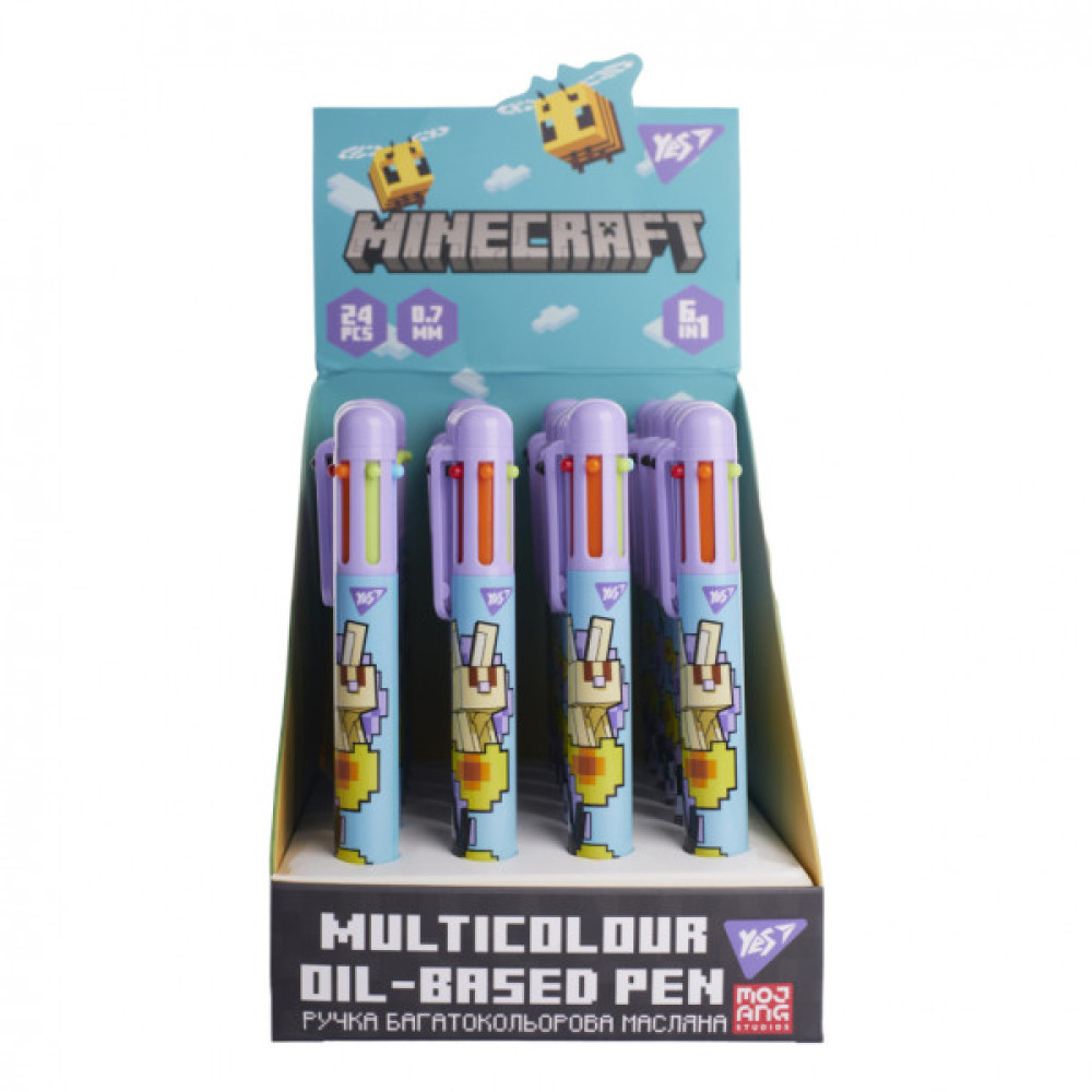 Ручка кулькова Yes Minecraft.Spring 0,7 мм, 6 кольорів (412268)