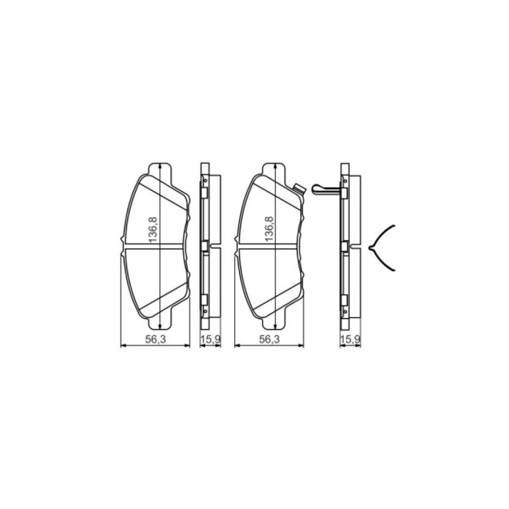 Гальмівні колодки Bosch 0 986 494 562 Гальмівні колодки Bosch 0 986 494 562