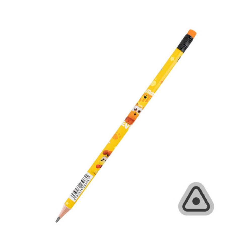 Олівець графітний Kite Garfield тригранний, з гумкою, НВ (GF25-046)