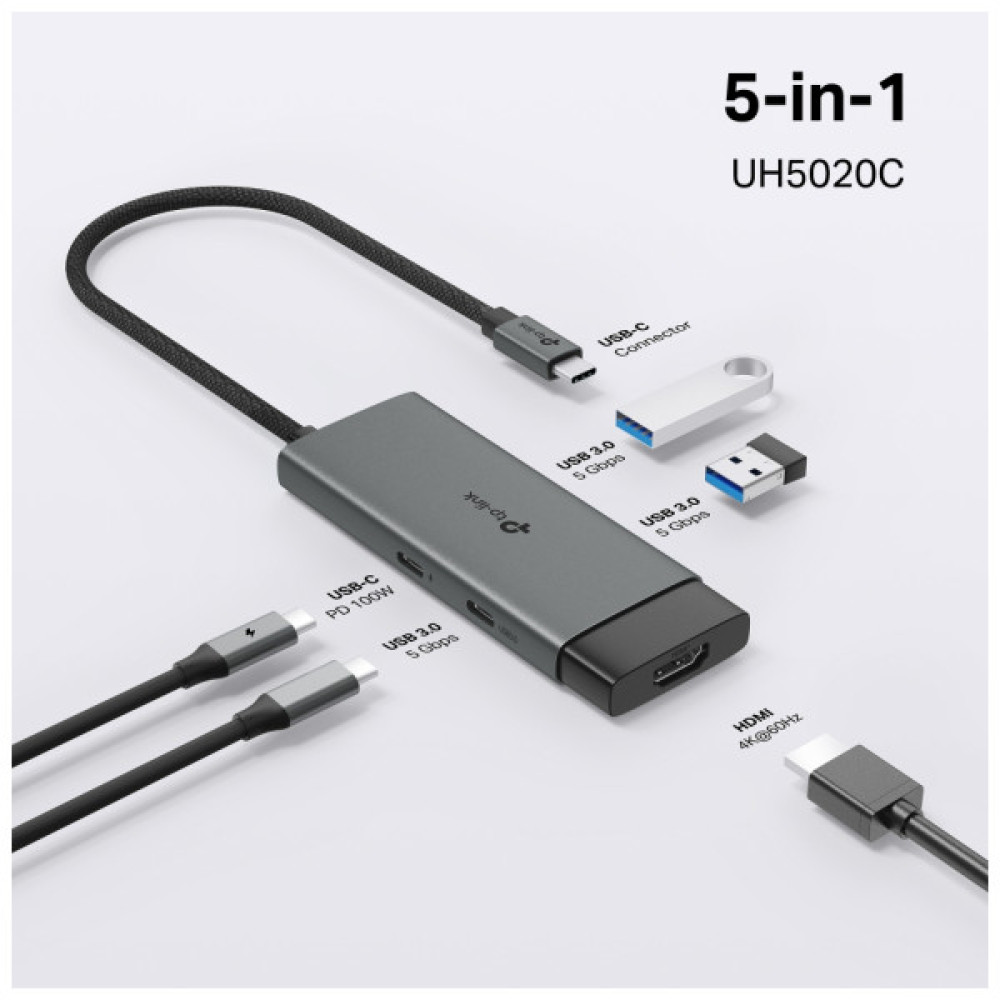 Порт-реплікатор TP-Link USB Type-C 5-в-1 (UH5020C)