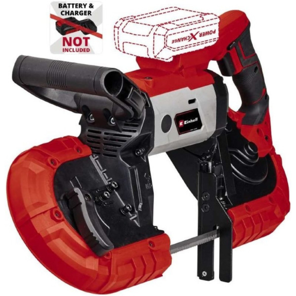 Пила стрічкова акумуляторна Einhell TE-MB 18/127LI - Solo PXC 18В 120м·хв 115/127мм 2 стрічки по металу 1141х13х0.65мм LED 5.5кг без АКБ та ЗП
