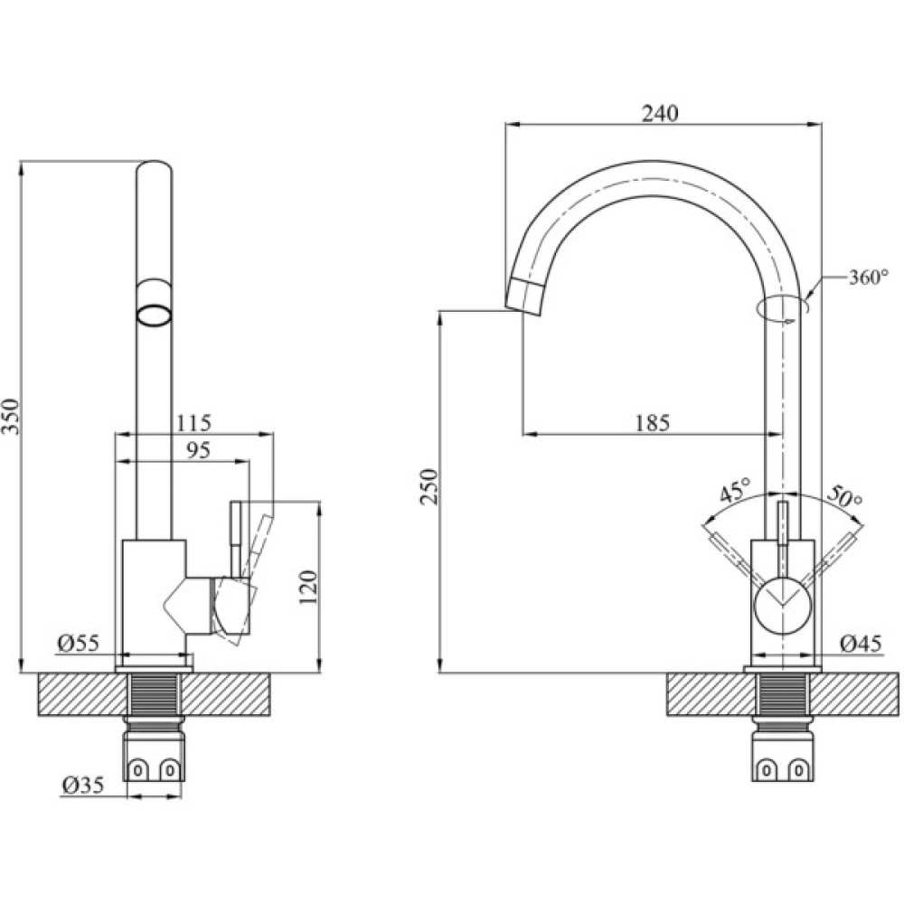 Змішувач Agua Acero-INOX035 (CV023285)