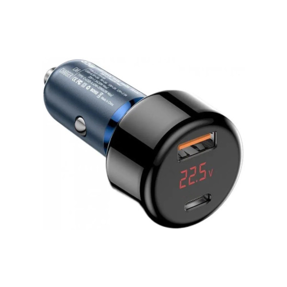 Зарядний пристрій Essager 1xUSB-C 65W + 1xUSB blue (ECCPD-HJ03)