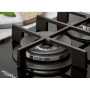 Варильна поверхня Whirlpool газова на склі, 60см, чавун, конфорка з подвійним рядом полум'я, чорний