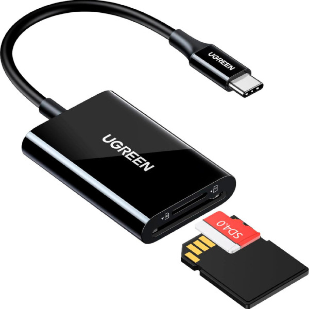 Зчитувач флеш-карт Ugreen USB-C 3.1 to TF/SD CM265 Black (35622)