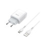 Зарядний пристрій HOCO C73A Glorious dual port charger set(Type-C) White (6931474713070) Зарядний пристрій HOCO C73A Glorious dual port charger set(Type-C) White (6931474713070)