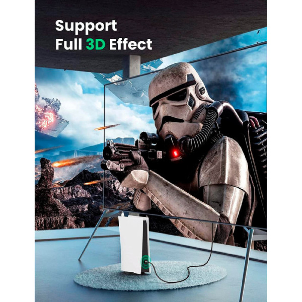 Кабель мультимедійний HDMI M to HDMI M 10.0m 4K30Hz braided HD119 black UGREEN (40104)