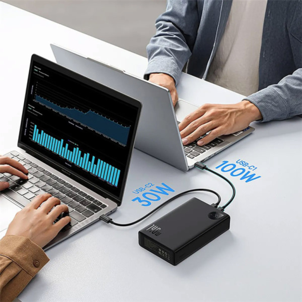 Батарея універсальна Baseus Adaman Metal Digital Display 24000mAh 140W, Black (P10021508113-00) (P10021507112-02 / P10021508113-00)