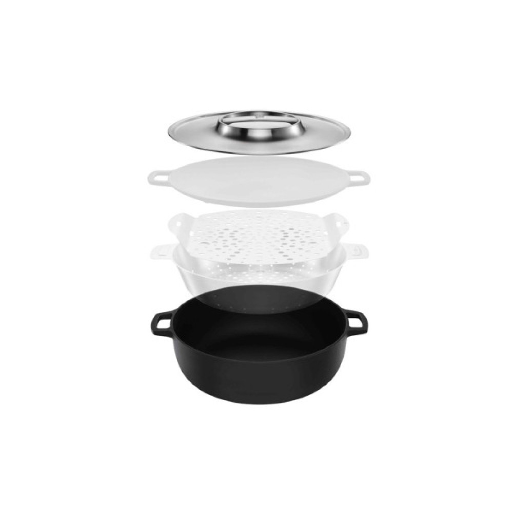 Каструля Fiskars Norden Grill з кришкою чавунна 6 л (1066430)