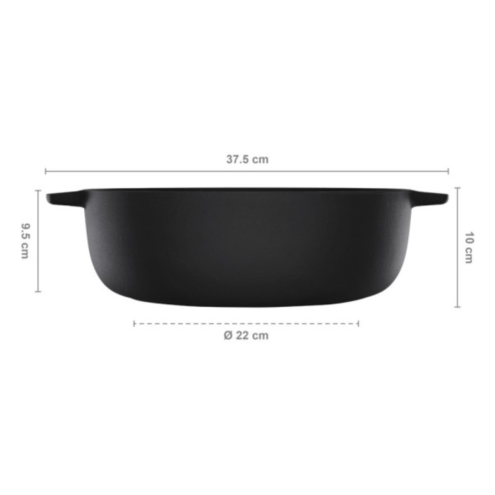 Каструля Fiskars Norden Grill з кришкою чавунна 6 л (1066430)