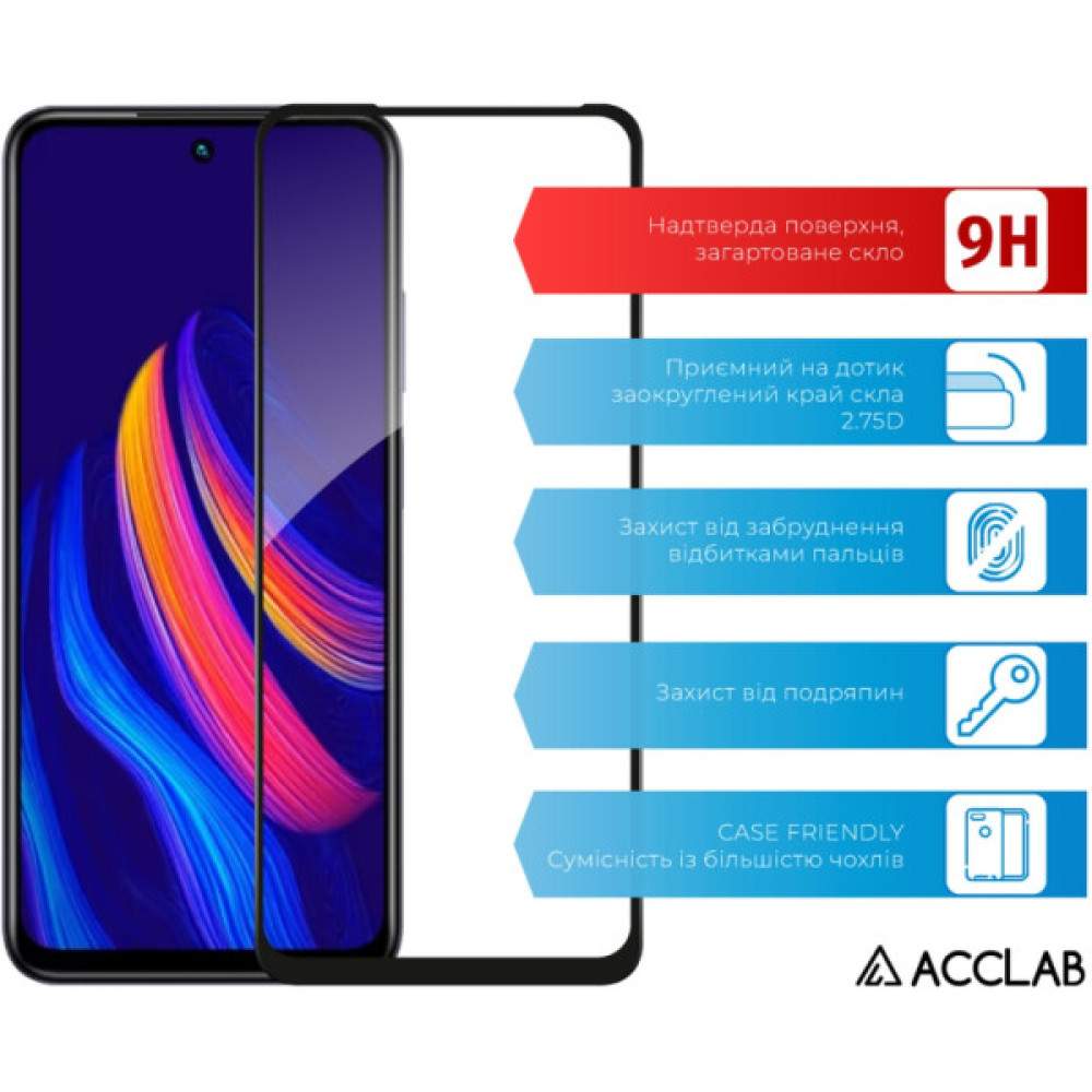 Скло захисне ACCLAB Full Glue Infinix Hot 30 Play Black (1283126589591)