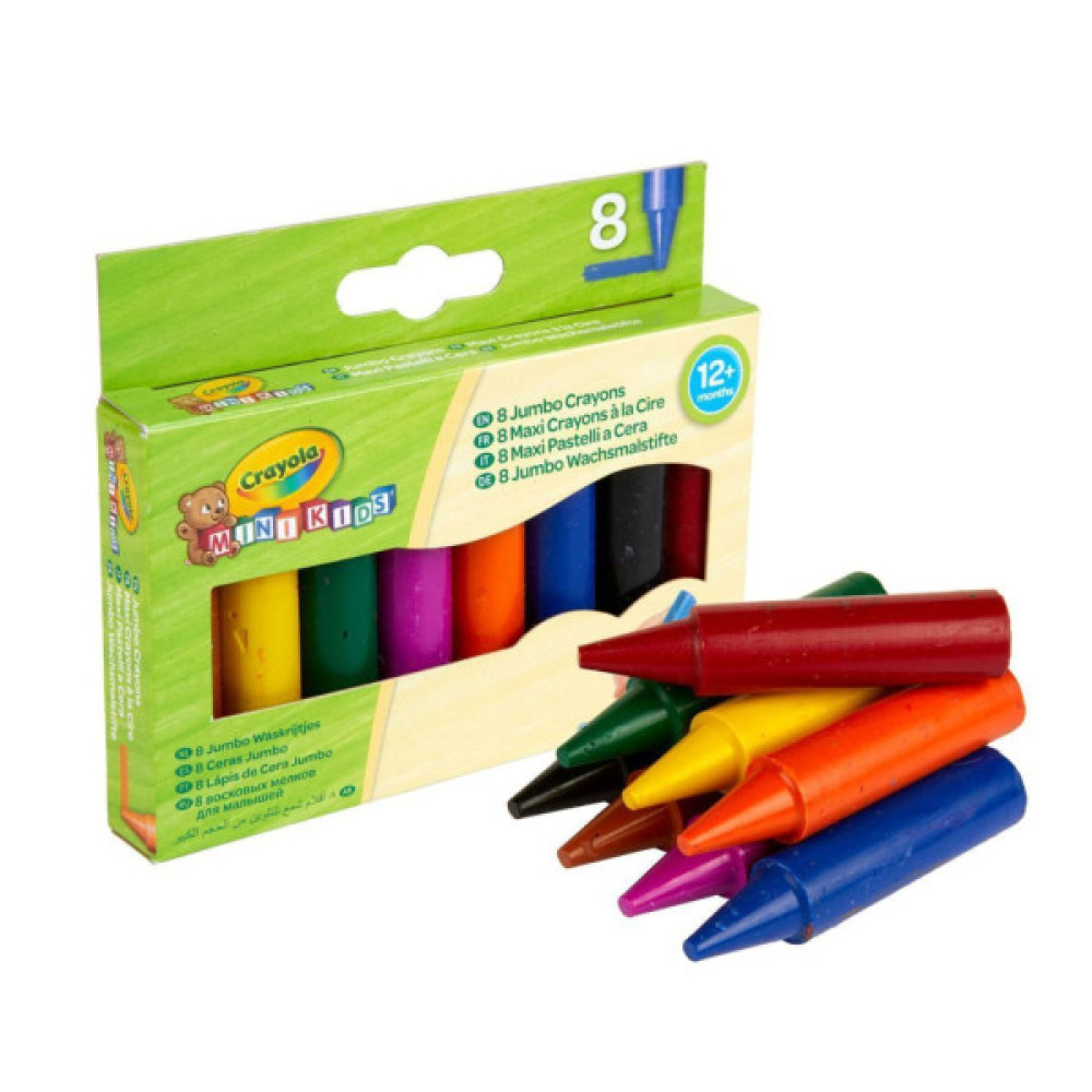 Олівці кольорові Crayola Mini Kids великі воскові для малюків, 8 шт (81-0080)