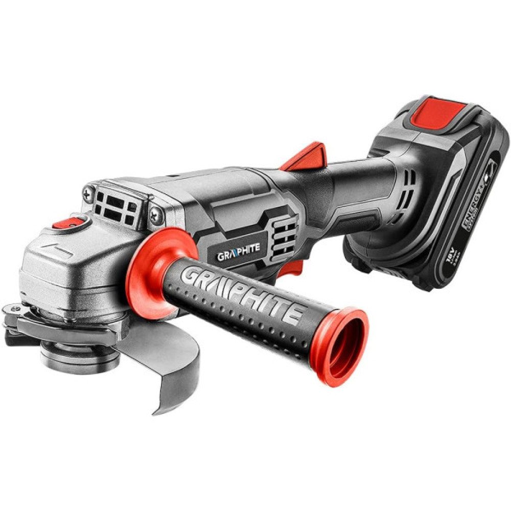 Шліфмашина кутова акумуляторна GRAPHITE Energy + 115мм 18В 10000об/хв 1.5кг без АКБ та ЗП