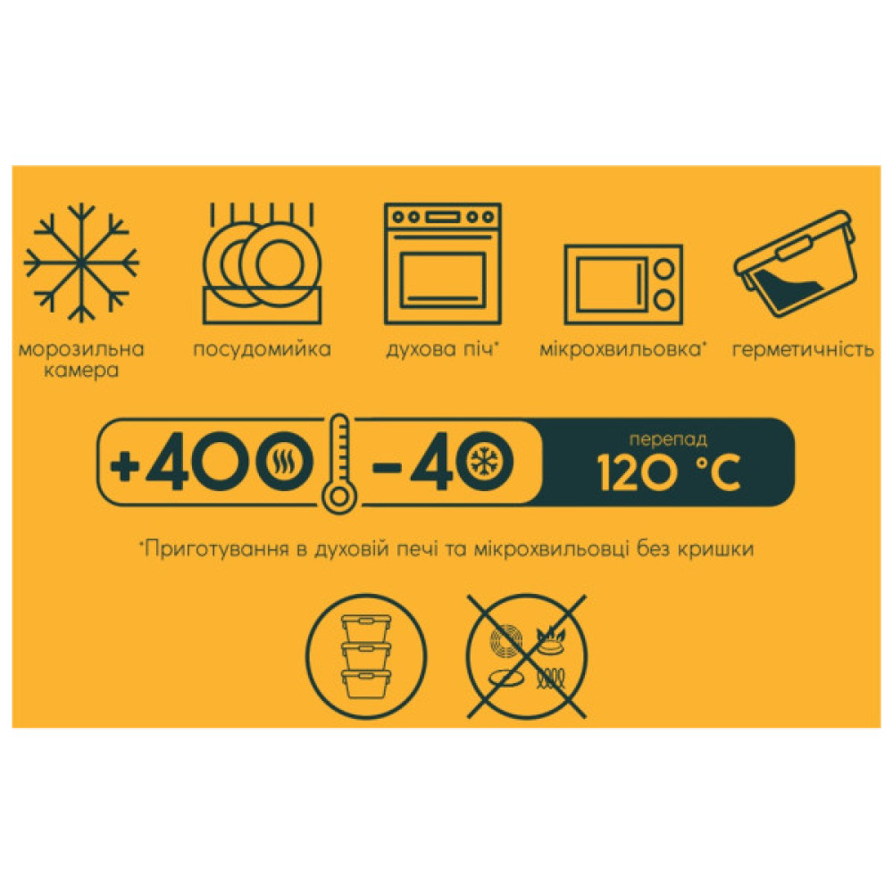 Харчовий контейнер Ecomo Thermo Box квадратний 1230 мл (3SC125-LL)