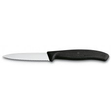 Кухонний ніж Victorinox SwissClassic для нарезки 8 см, волнистое лезвие, черный (6.7633)