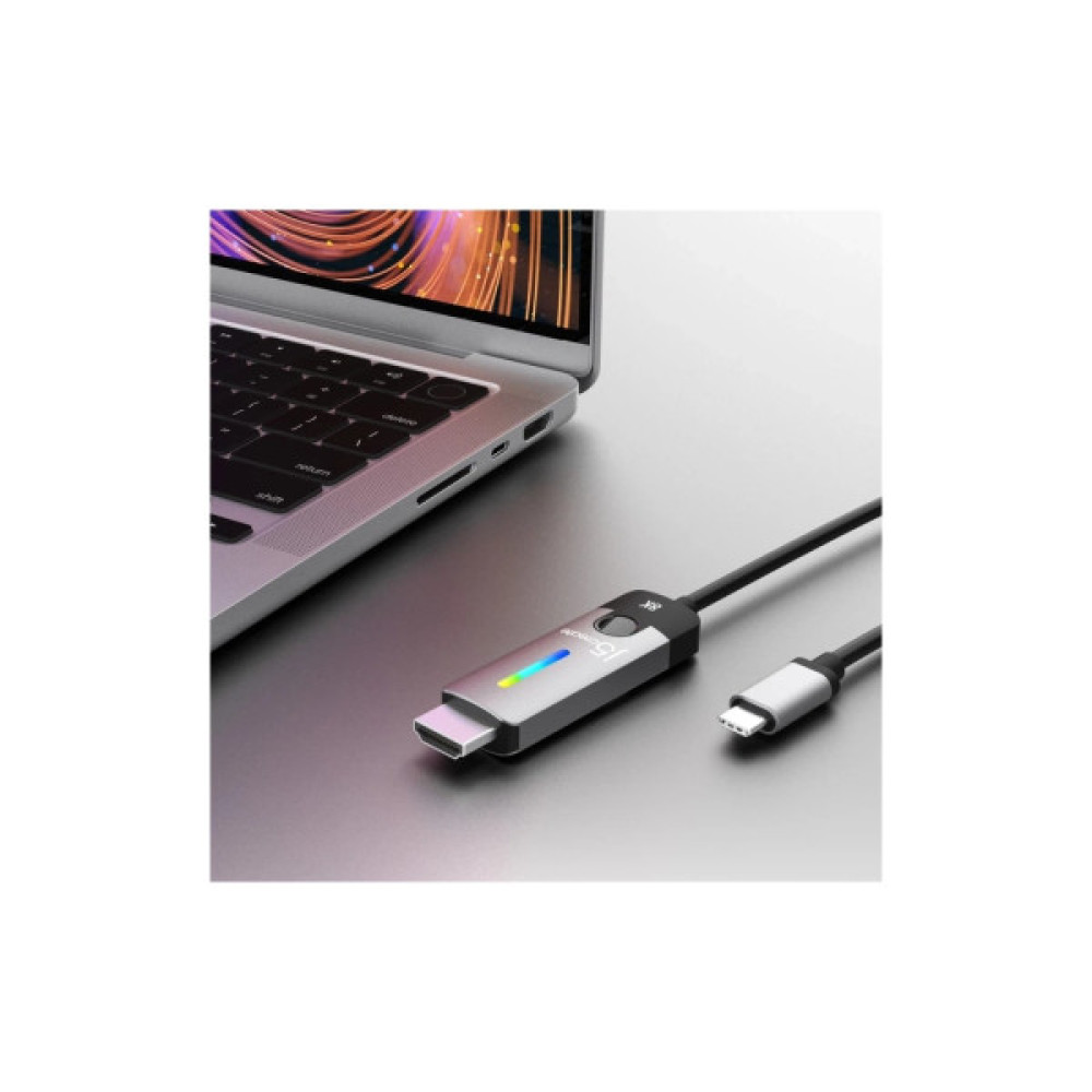Кабель мультимедійний USB-C to HDMI M 1.8m 8K 60Hz LED RGB J5create (JCC157-N)
