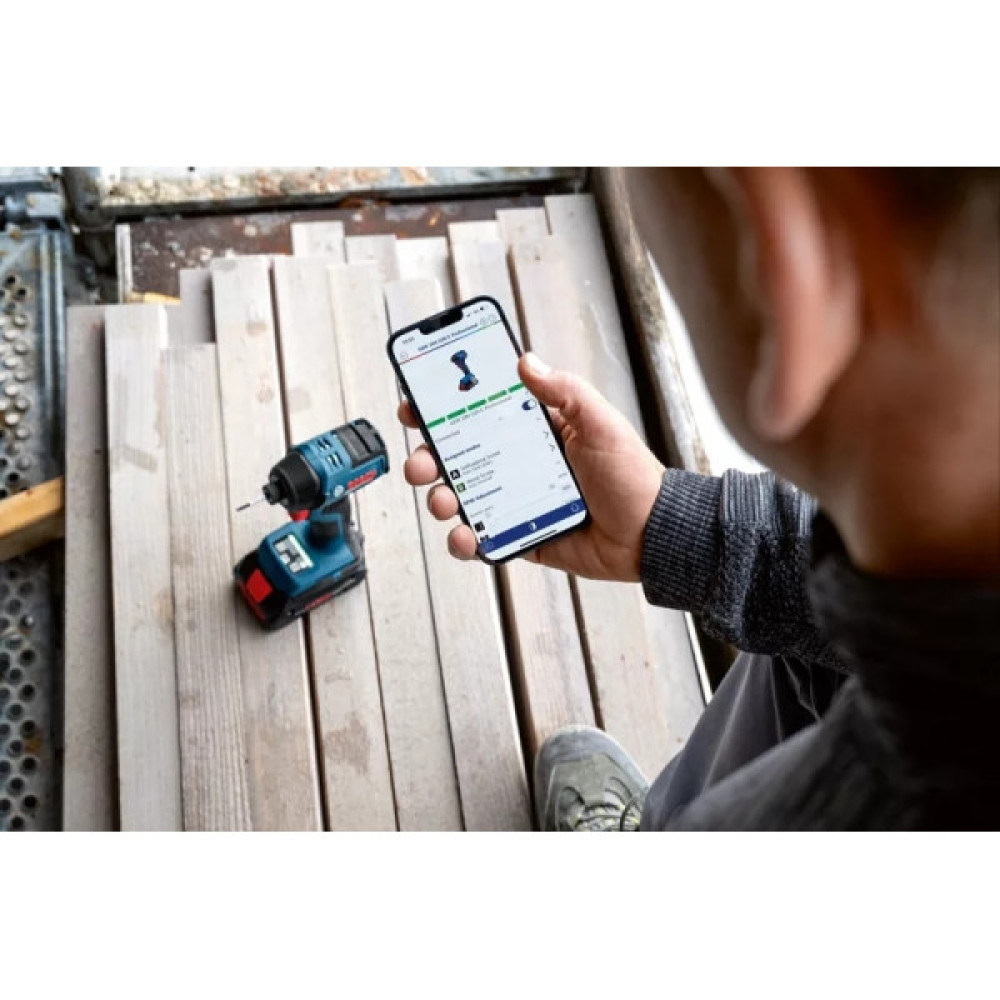 Гвинтоверт ударний акумуляторний Bosch Professional GDR 18V-220 C 18В 2х5А·год 215Нм 0-3400об/хв 1кг Bluetooth