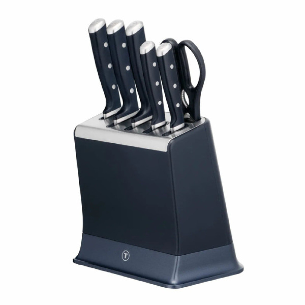 Набір ножів Tefal EverSharp Pro з блоком 6 предметів синій (K297S744)