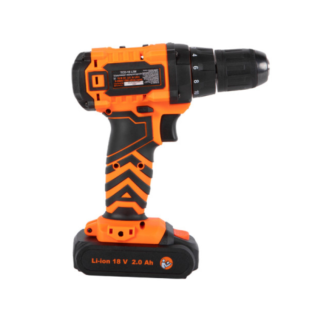 Шурупокрут-дриль акумуляторний Tekhmann TCD-18 LIW 18В 2х2А·год 28Нм 0-350·1300об/хв 1.3кг кейс