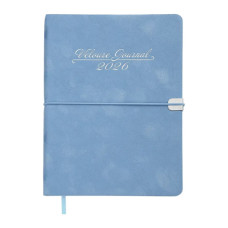 Тижневик Buromax датований 2026 VELOUR, А5 блакитний (BM.2134-14)