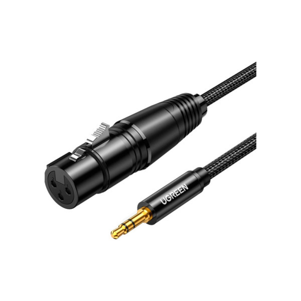 Кабель мультимедійний 3.5mm M to XLR F 1.0m AV182 black Ugreen (20763)