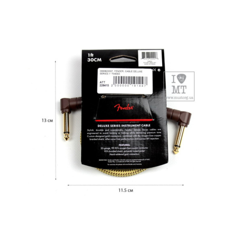 Інструментальний кабель Fender Cable Deluxe Series 1' Tweed (228415)