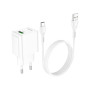 Зарядний пристрій HOCO C98A Proton USB QC3.0 + cable USB to USB-C White (6931474766878) Зарядний пристрій HOCO C98A Proton USB QC3.0 + cable USB to USB-C White (6931474766878)