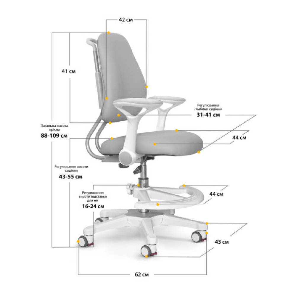 Дитяче крісло s Mio Ergo Grey Evo-kids (Y-507 G)