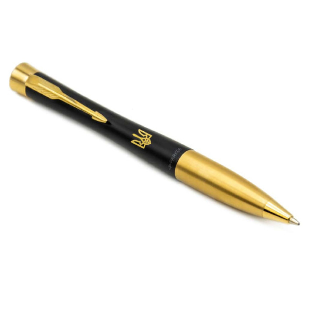 Ручка кулькова Parker URBAN 17 UKRAINE Muted Black GT BP Трезубец (30035_T001y)