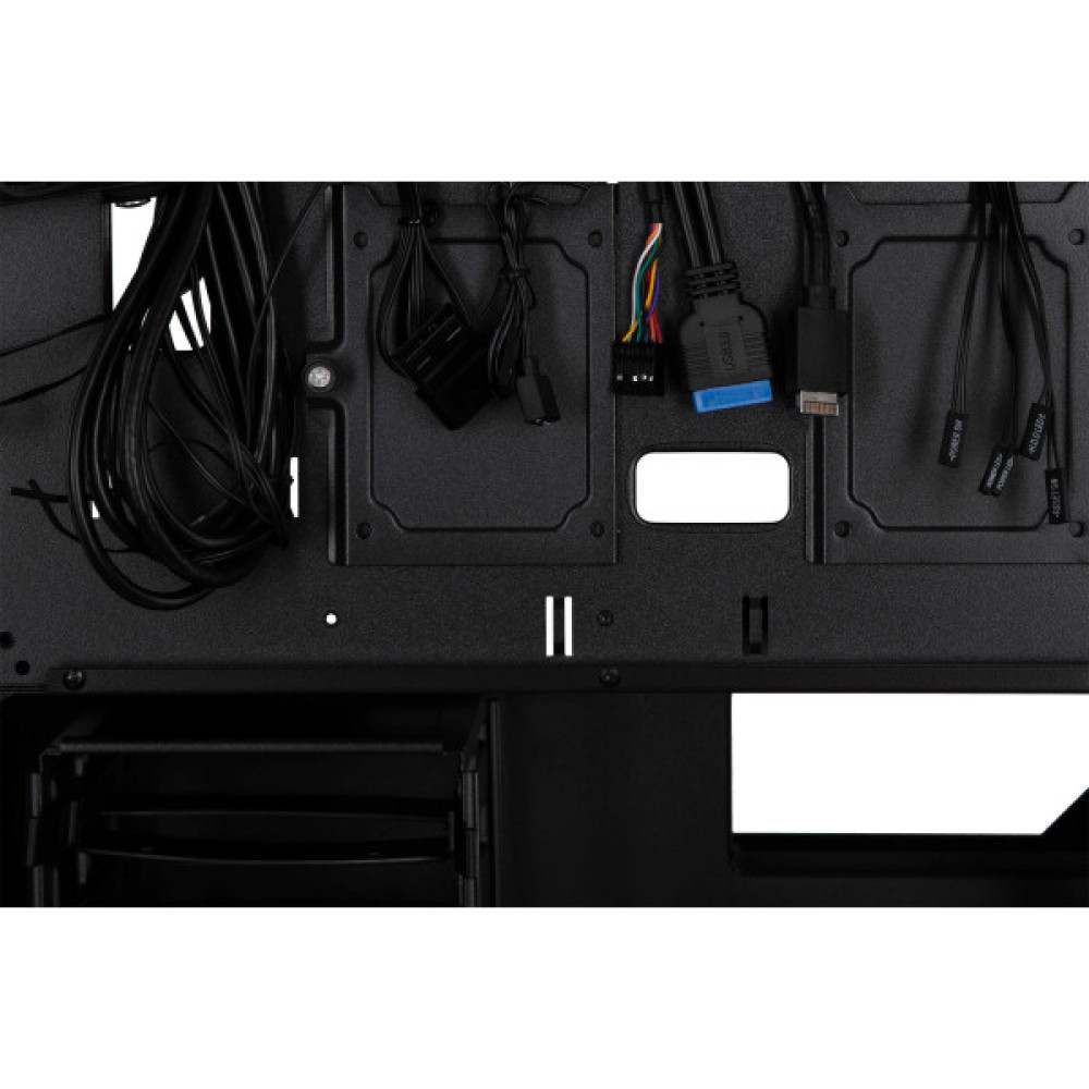 Корпус 2E GAMING Vertex GI01B без БЖ 2xUSB3.0, 1xUSBType-C, 3x140мм ARGB, 1x120мм ARGB, VGA 380мм, LCS ready, контролер з пультом, TG Side Panel, EATX, чорний
