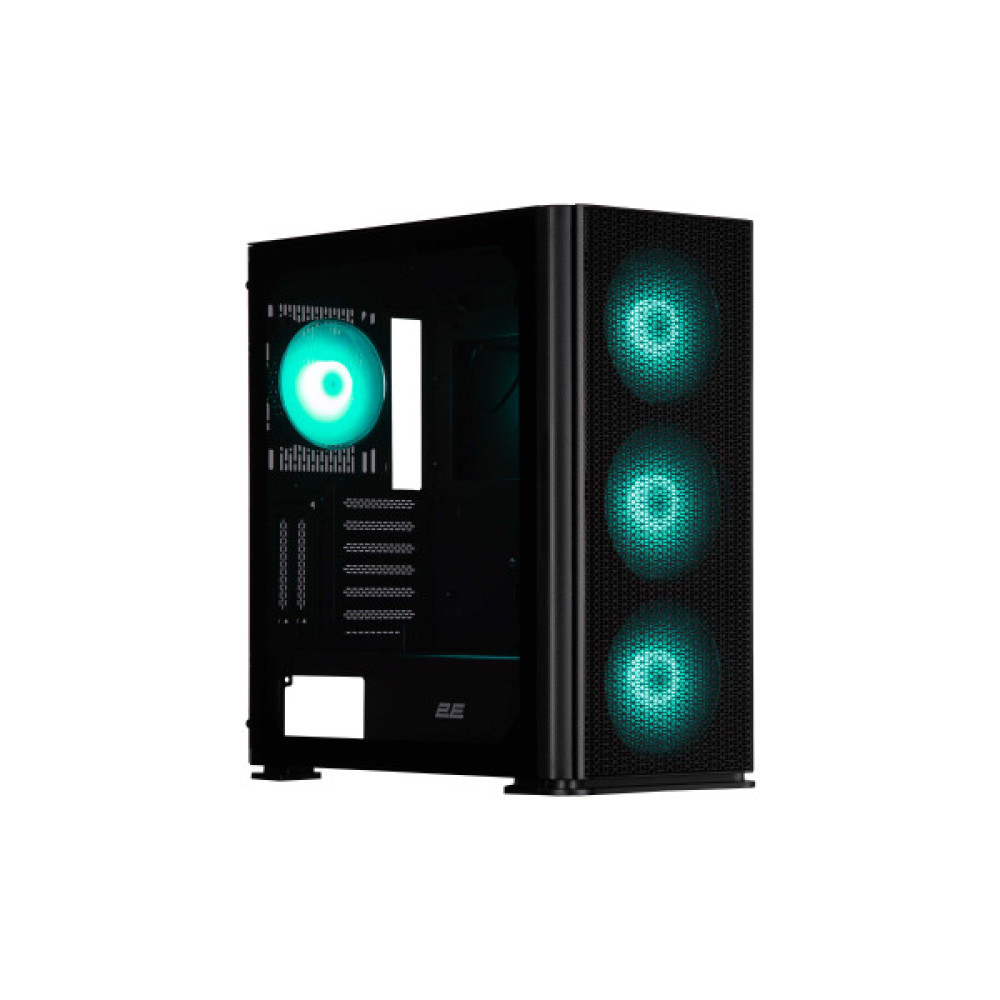 Корпус 2E GAMING Vertex GI01B без БЖ 2xUSB3.0, 1xUSBType-C, 3x140мм ARGB, 1x120мм ARGB, VGA 380мм, LCS ready, контролер з пультом, TG Side Panel, EATX, чорний