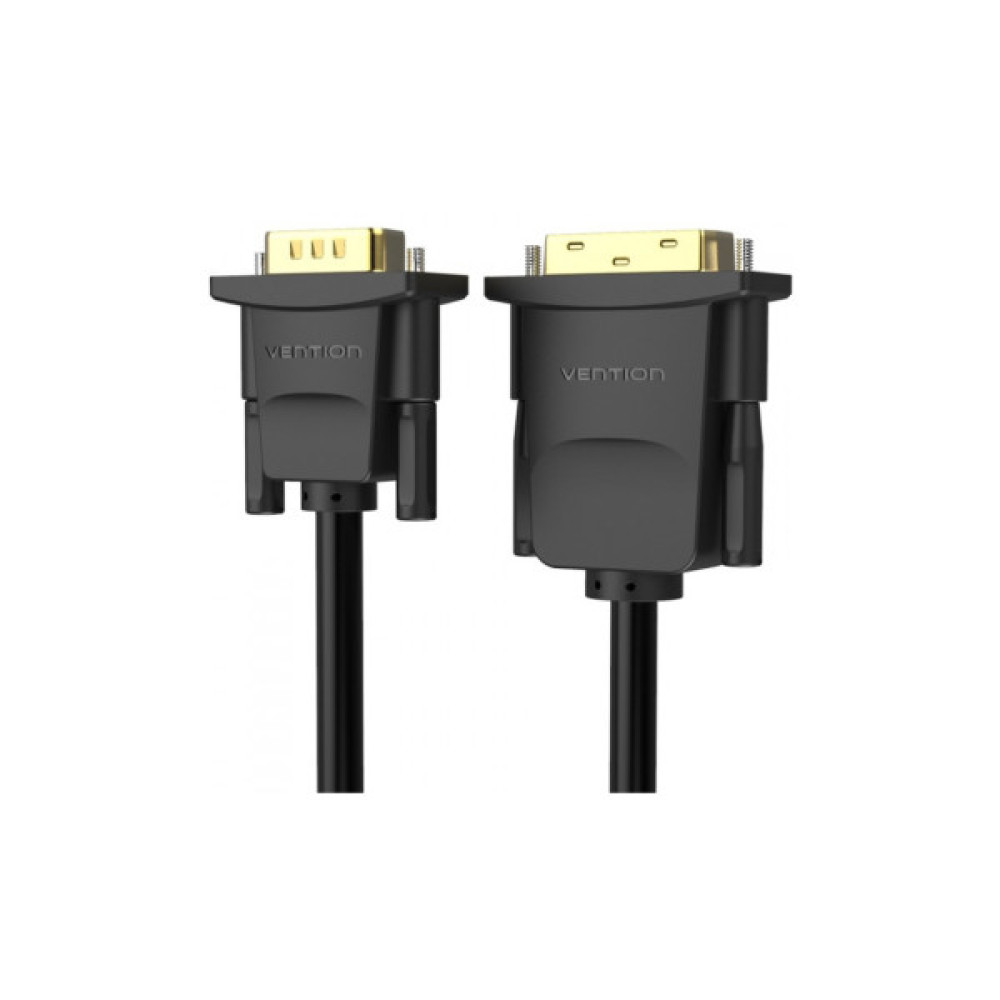 Кабель мультимедійний DVI M to VGA M 1.5m 24+1pin black Vention (EABBG)